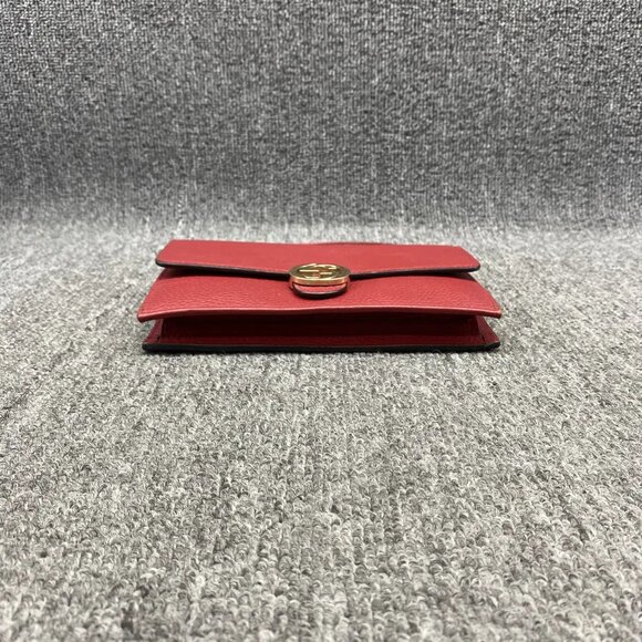GUCCI Interlocking Wallet On Chain Red Leather Shoulder Bag 470-020725 - Picture 4 of 12